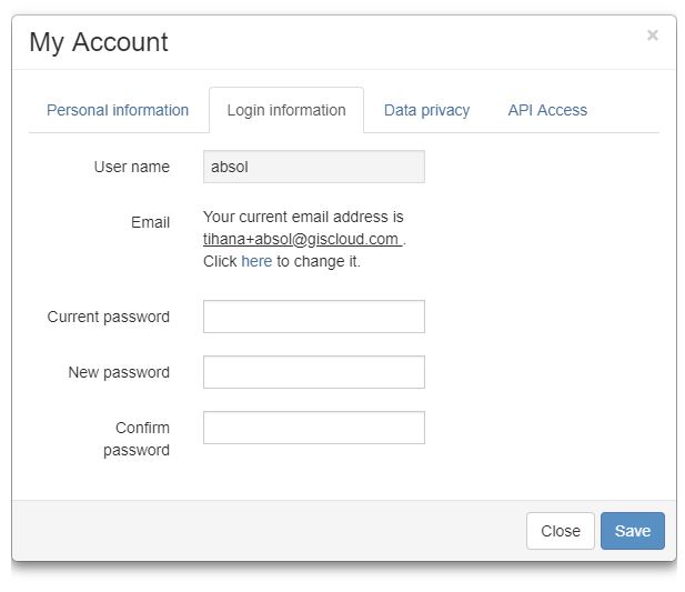 My Account | GIS Cloud User Manual